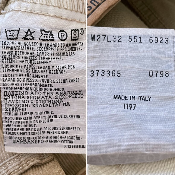 Vintage LEVI’S 551 tan corduroy button fly straight leg pants with white tab - Picture 15 of 16